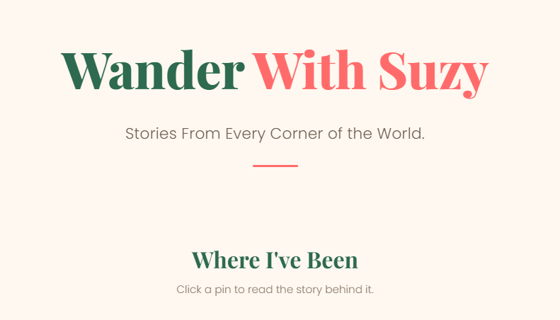 Travel Blog w/ Map
